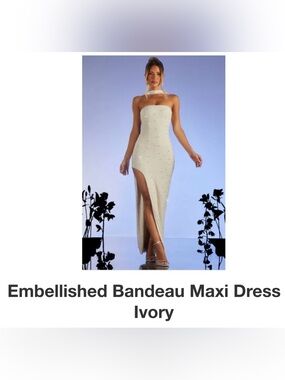 Oh Polly | Dresses | Oh Polly Embellished Cut Out Bandeau Maxi Dress In  Honey | Poshmark